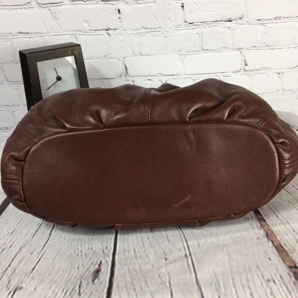 b. Makowsky Chocolate Brown Soft Leather Shoulder Bag Purse - Picture 6 of 16